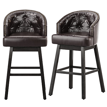 Modern Tufted Swivel Barstools Ensemble 3D model image 1 