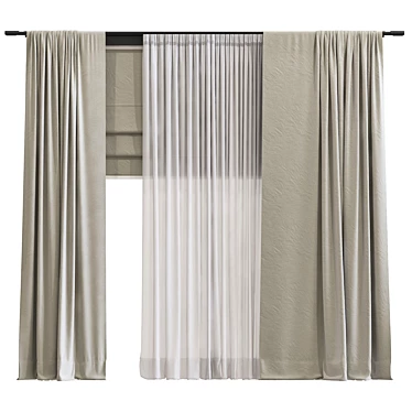 Refined Curtain Design 3D model image 1 