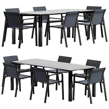 Sleek Black Parklife Furniture Set 3D model image 1 