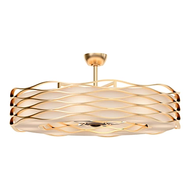 Elegant Gold LED Pendant Light 3D model image 1 