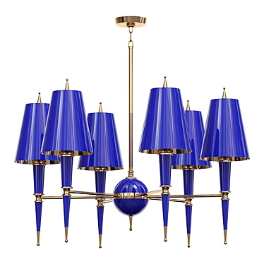 Navy Lacquer Chandelier 36-inch 3D model image 1 