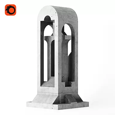 Umemoto Replica Concrete Sculpture 3D model image 1 