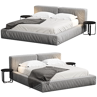 Modern Vray Render Bed Model 3D model image 1 