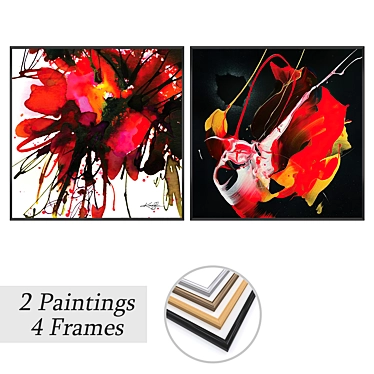 Art Set with Variety Frames. 3D model image 1 