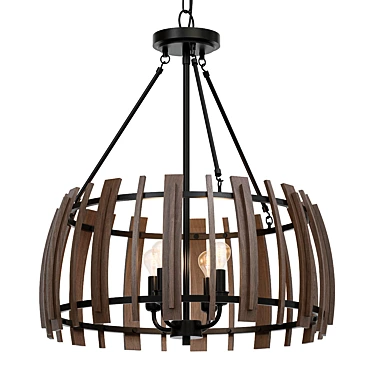 Bronze Circular Pendant Light 3D model image 1 