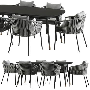 Contemporary Dining Set, Modern Design 3D model image 1 