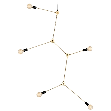 Sleek Tribeca Black Chandelier Model 3D model image 1 