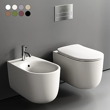 Nolita Wall-Hung WC and Bidet 3D model image 1 