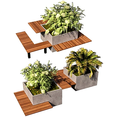  Urban Oasis Bench Table Set 3D model image 1 