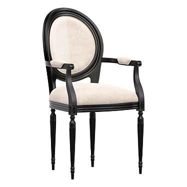 Luxe Natural Linen Armchair 3D model image 1 