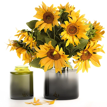 Bouquet 251. Sunflower, vase, flowers, bouquets, yellow flowers, decorative, decor, decoration