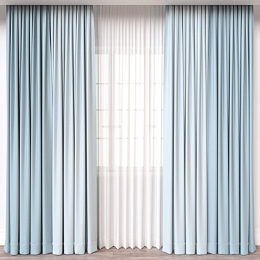 Modern 3D Curtain Model Mesh 3D model image 1 