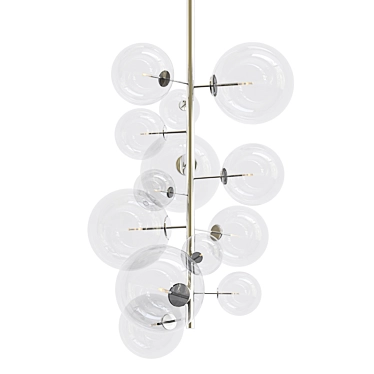 Eichholtz Ezra Nickel Chandelier 3D model image 1 