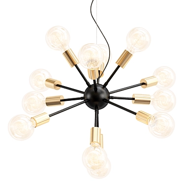 Modern Sputnik 12 Gold Chandelier 3D model image 1 