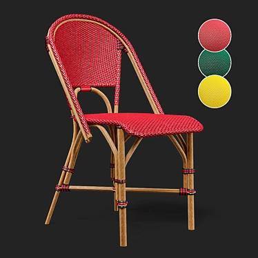 Classic Rattan Woven Dining Chair 3D model image 1 