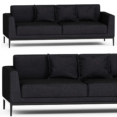 Elegant Fabric 2-Seater Sofa 3D model image 1 