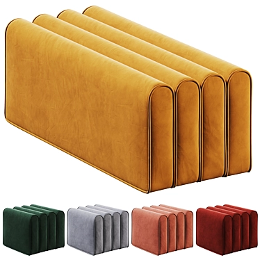 Velvet Ottoman OTE by Corner Design 3D model image 1 