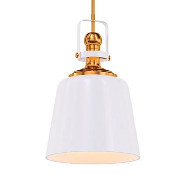 Modern Rowher Pendant Light White/Antique Brass 3D model image 1 