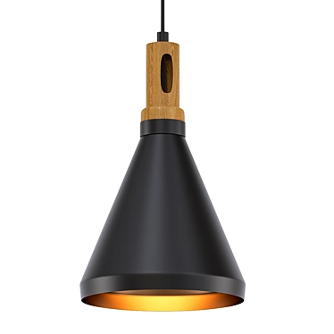 Sleek Matte Black Mini Pendant 3D model image 1 