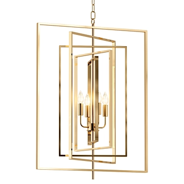 Elegant Hollis Brass Chandelier 3D model image 1 