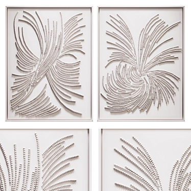 Illuminated White Diptych Art 3D model image 1 