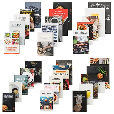 Kitchen Book Collection Bundle 3D model image 1 