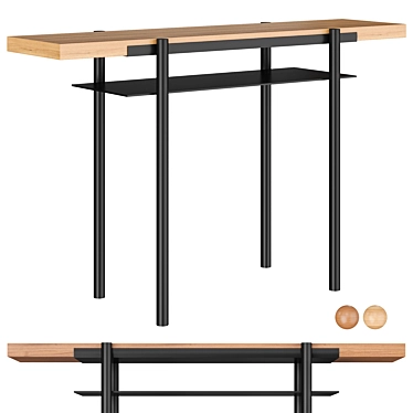 Metal Console Table with Shelf 3D model image 1 