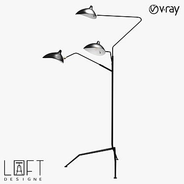 Modern Metal Floor Lamp 40W 3D model image 1 