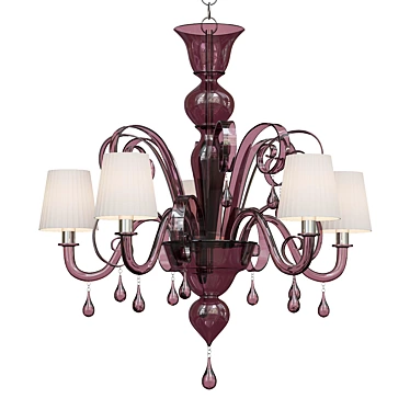 Amethyst Murano Glass Chandelier by Multiforme 3D model image 1 