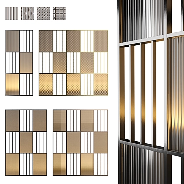 Sleek Glass Partition Kit 3D model image 1 