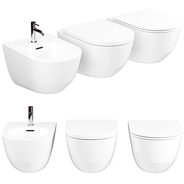 Laufen Pro Rimless Wall-Mounted Toilet 3D model image 1 