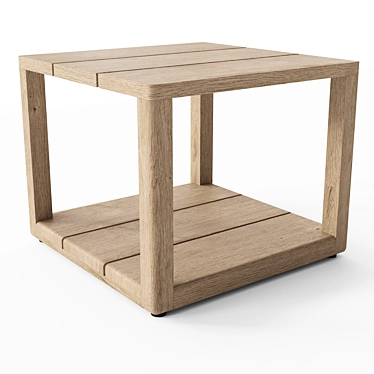 RH Belize Teak Side Table - Rustic Elegance 3D model image 1 