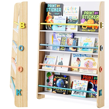 Minime 4-Level Kids Bookshelf 3D model image 1 