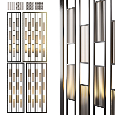 Reconfigurable Glass Partition Set 3D model image 1 