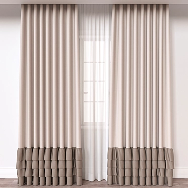 Modern Curtain Model FBX OBJ 3D model image 1 