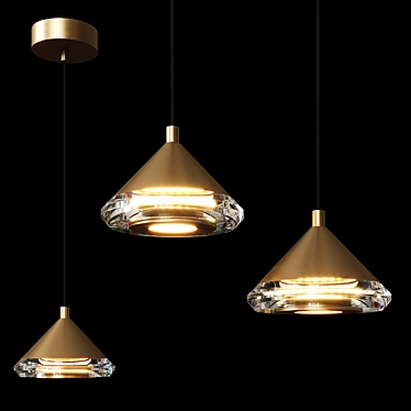 Modern Cone Pendant Light Kit 3D model image 1 