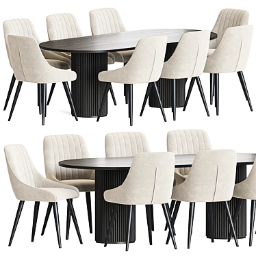 Elegant Chipman Chair Dining Set 3D model image 1 