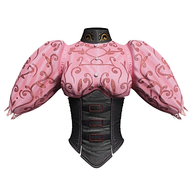 Leather Corset with Blouse 3D model image 1 