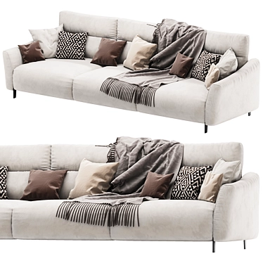 Modern Rosini Madrid 3-pos Sofa 3D model image 1 