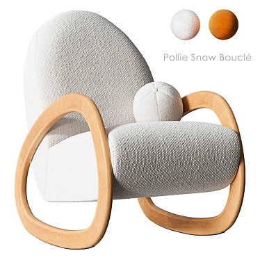 Snow Bouclé Rocking Chair 4956 Polygons 3D model image 1 