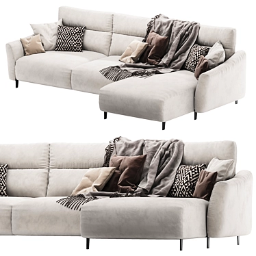 Modern Madrid Corner Sofa Set 3D model image 1 