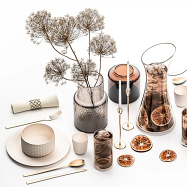 Eco Lux Table Setting for Two 3D model image 1 