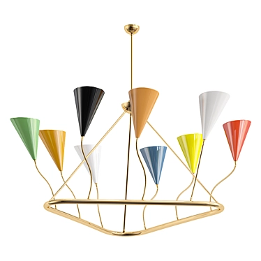 Mid-Century Italian Chandelier Design 3D model image 1 