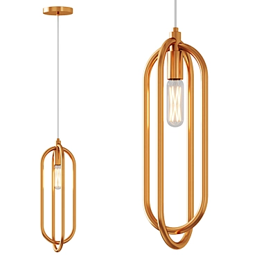 Brass Tube Pendant Light 3D model image 1 