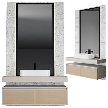 Modern Compact Bathroom Set 3D model image 1 