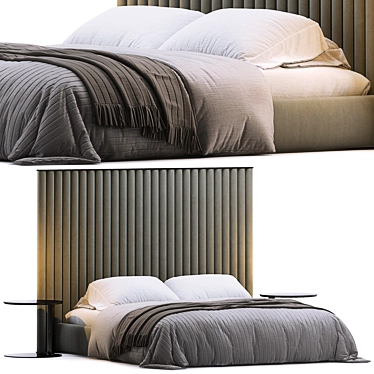 Sleek Biarritz Slim Bed 3D model image 1 