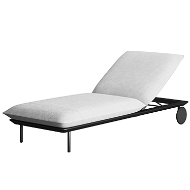 Indulgent Comfort Lounger with Side Table 3D model image 1 