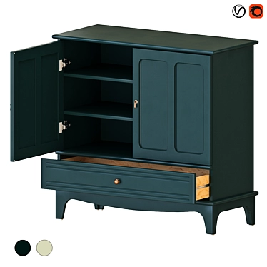 Modern Beige & Blue-Green Cabinet 3D model image 1 