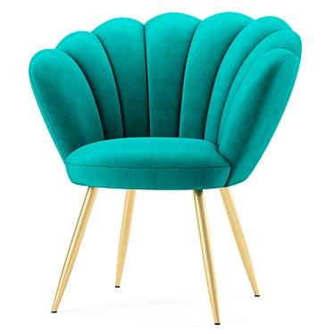 Luxurious Vivian Velvet Cocktail Chair 3D model image 1 