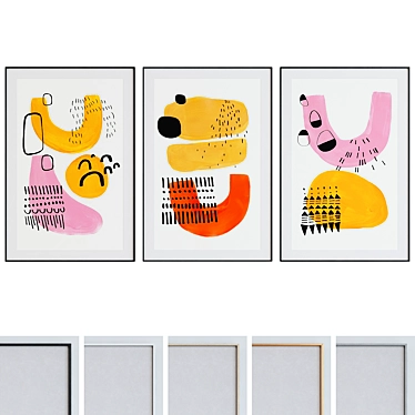 Modern Abstract Picture Frame Set 3D model image 1 